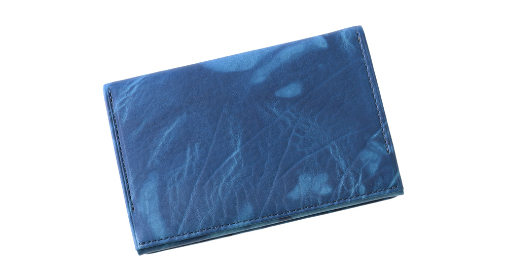 【キプリス】名刺入れ(風琴マチ)■AIZOME CALF