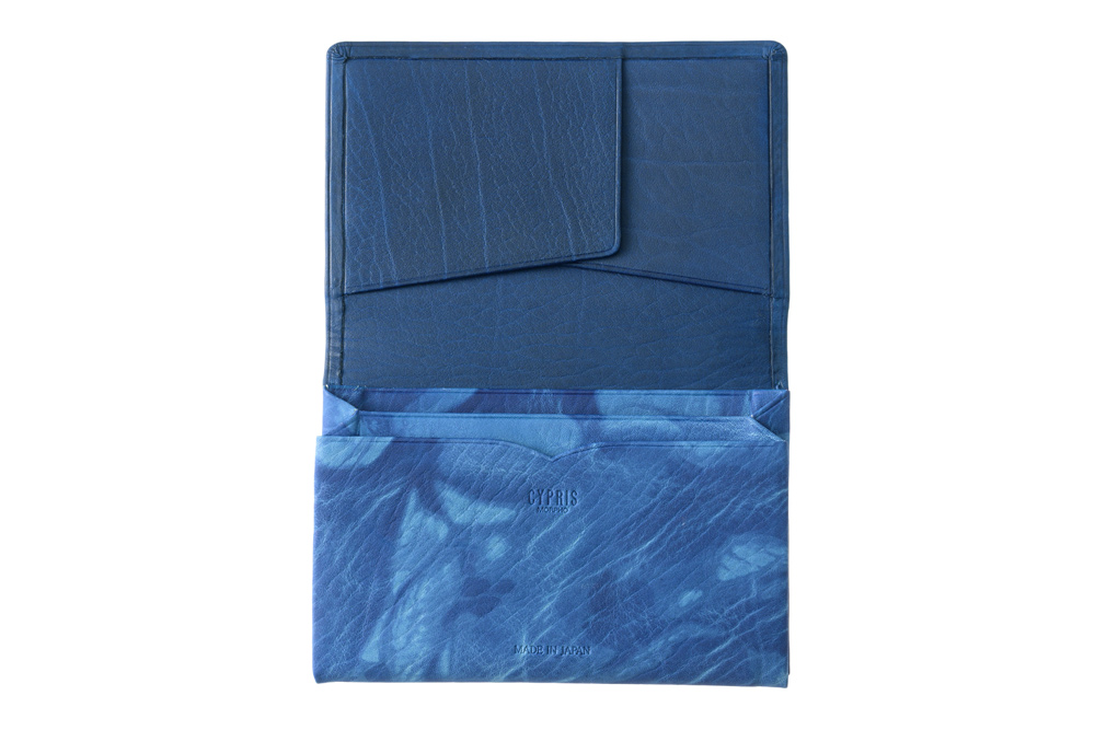 【キプリス】名刺入れ(風琴マチ)■AIZOME CALF