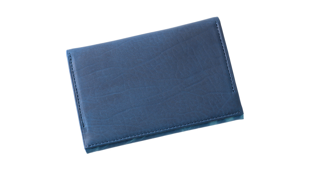 【キプリス】名刺入れ(風琴マチ)■AIZOME CALF