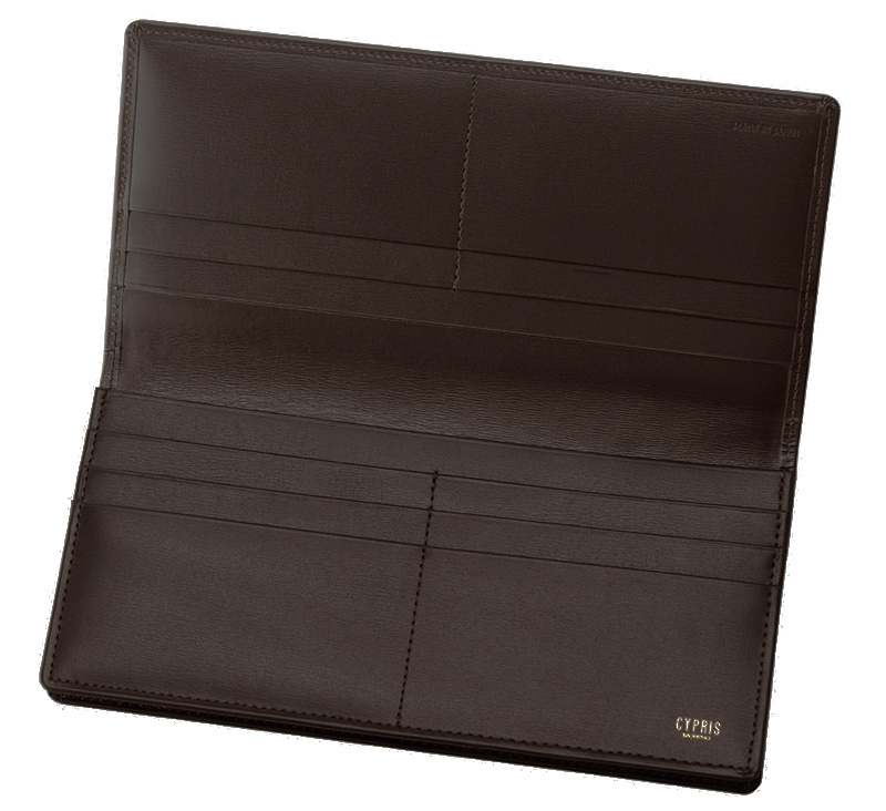 【キプリス】長財布(通しマチ束入・小銭入れなし)■ボックスカーフ