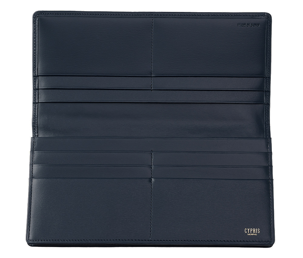 【キプリス】長財布(通しマチ束入・小銭入れなし)■ボックスカーフ