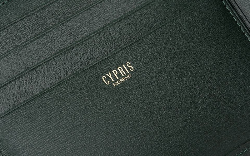 【キプリス】二つ折り財布(小銭入れ付き札入)■ボックスカーフ