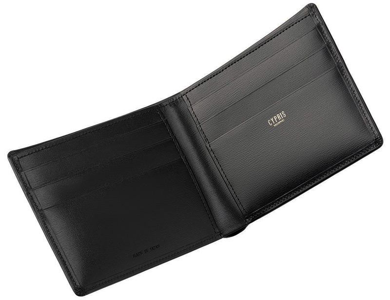 【キプリス】二つ折り財布(カード札入)■ボックスカーフ