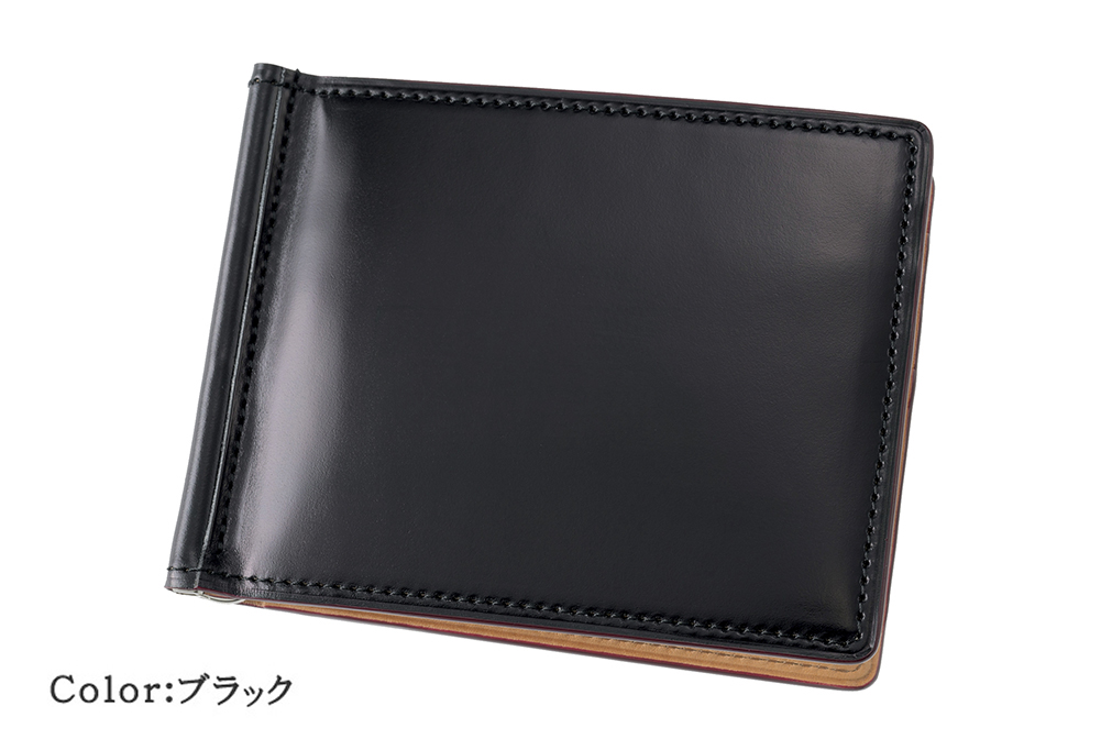 【キプリス】札ばさみ/マネークリップ■オイルシェルコードバン＆ヴァケッタレザー