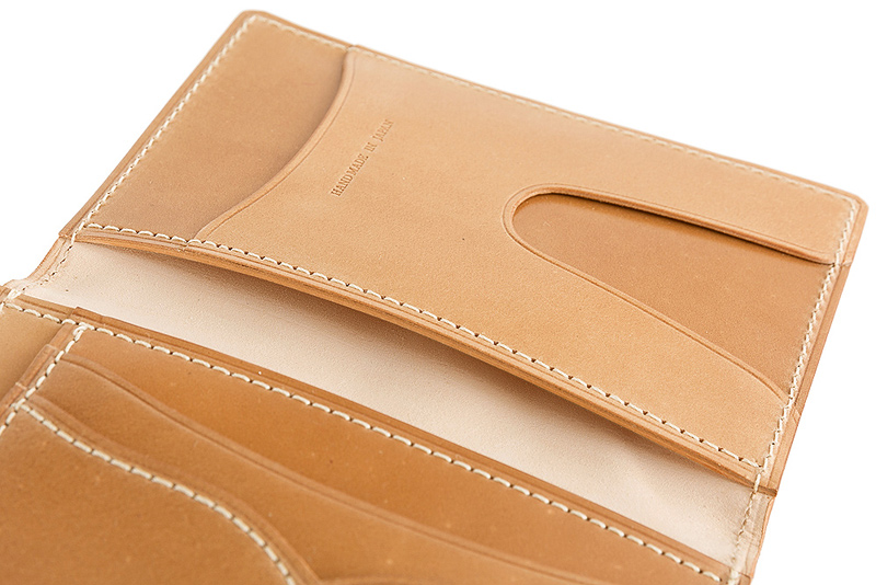 【キプリス】パス入れ(二つ折り・２面)■ナチュラルコードバン