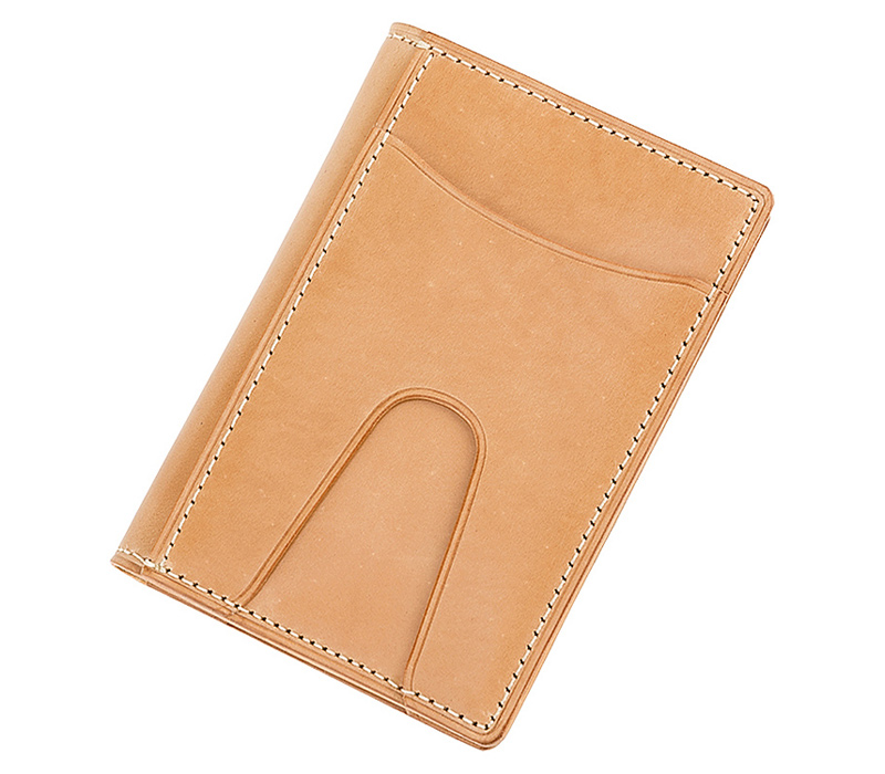 【キプリス】パス入れ(二つ折り・２面)■ナチュラルコードバン