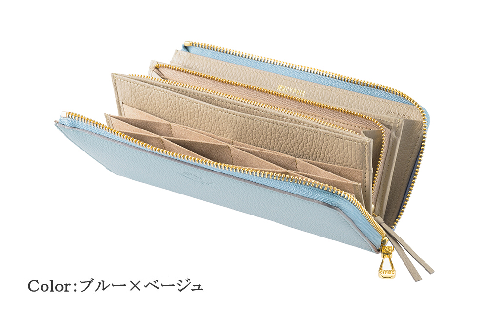 【キプリス】ハニーセル長財布(Ｌ字ラウンドファスナー束入)■ルミナス