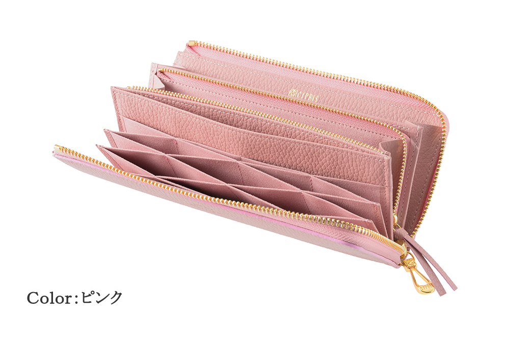 【キプリス】ハニーセル長財布(Ｌ字ラウンドファスナー束入)■ルミナス