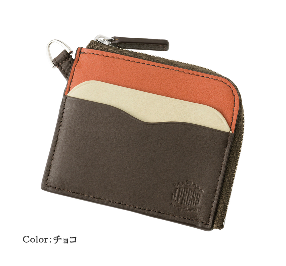 【J.PRESS】マルチウォレット(Ｌ字ラウンドファスナー)■マルチカラー
