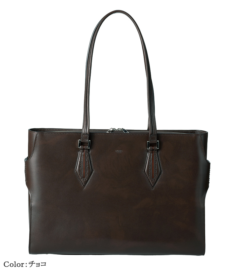 【キプリス】両あおりトートバッグ■シラサギレザー