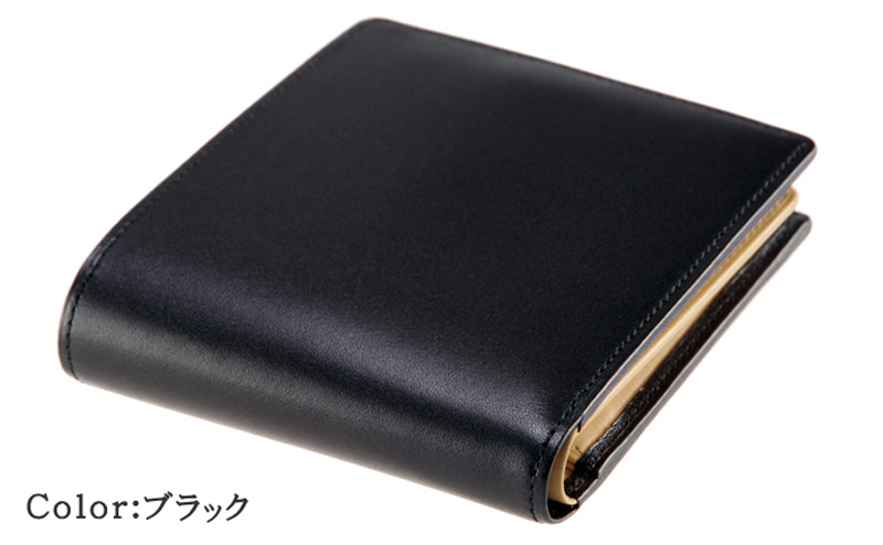 キプリス】二つ折り財布(ベロ・小銭入れ付き札入)□シラサギレザー