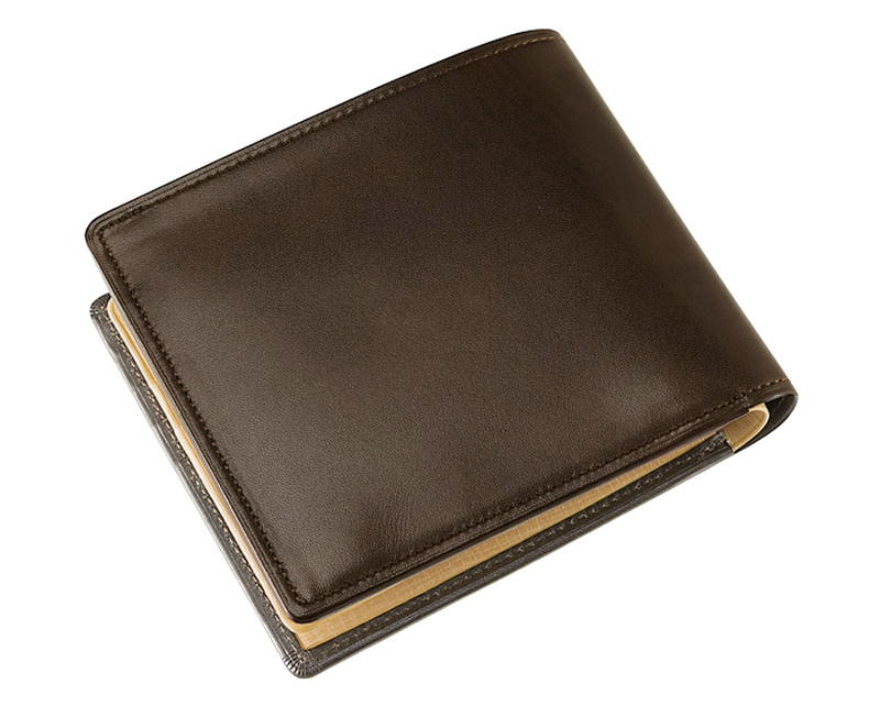 キプリス】二つ折り財布(ベロ・小銭入れ付き札入)□シラサギレザー