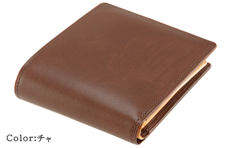 キプリス】二つ折り財布(ベロ・小銭入れ付き札入)□シラサギレザー