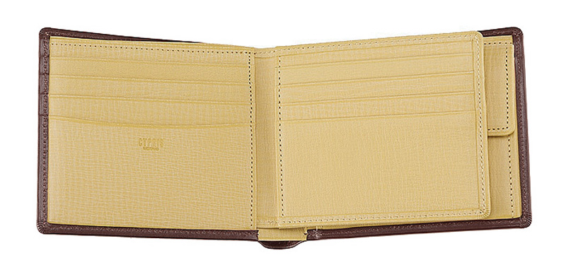 キプリス】二つ折り財布(ベロ・小銭入れ付き札入)□シラサギレザー