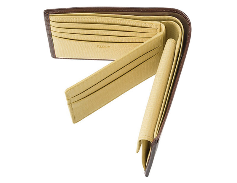 キプリス】二つ折り財布(ベロ・小銭入れ付き札入)□シラサギレザー