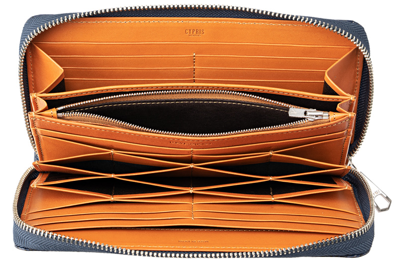 【キプリス】ハニーセル長財布(スマートフォン収納可)■カシューレザー