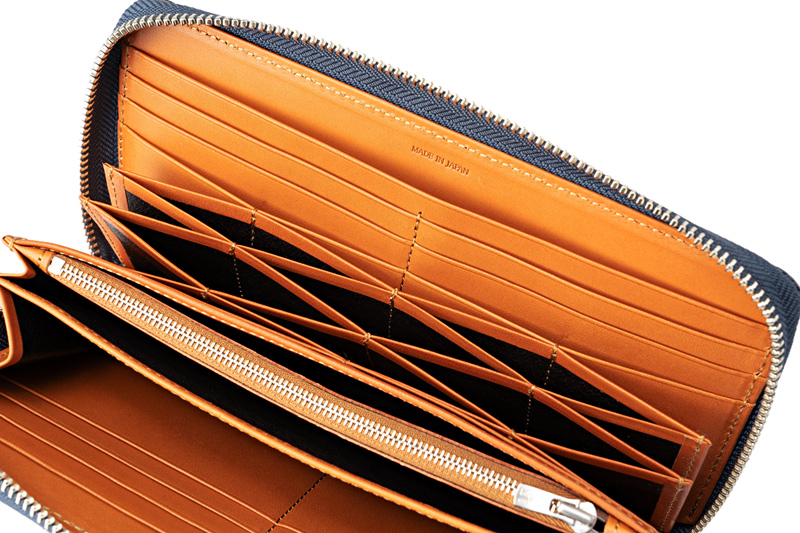 【キプリス】ハニーセル長財布(スマートフォン収納可)■カシューレザー