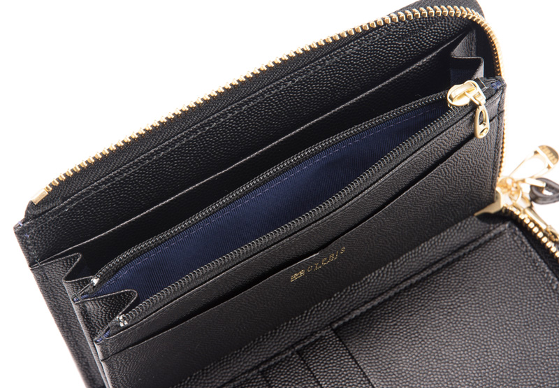 【美品】LISETTE　ルフィーノ　ノアール　サイズ36 キプリス】スマートフォン対応ミドル財布・ウォレッチ(L字