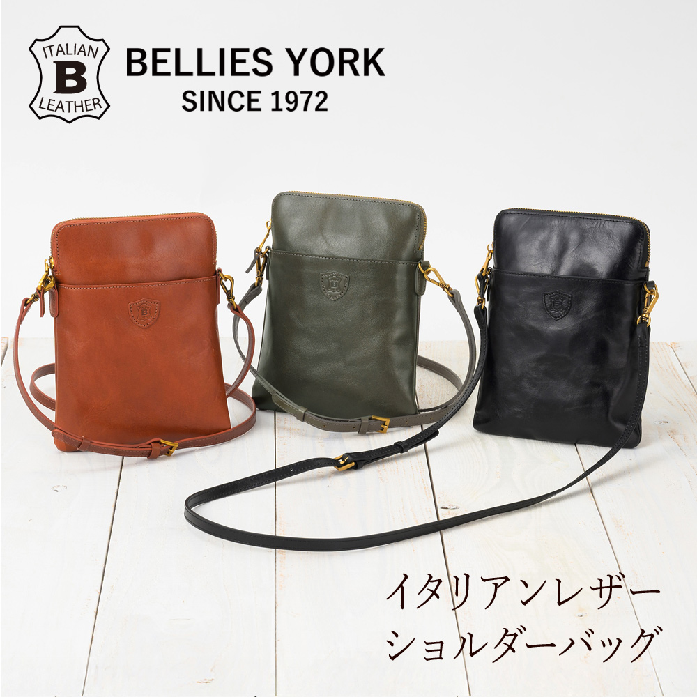 【BELLIES YORK】ショルダーバッグ■イタリアンレザー