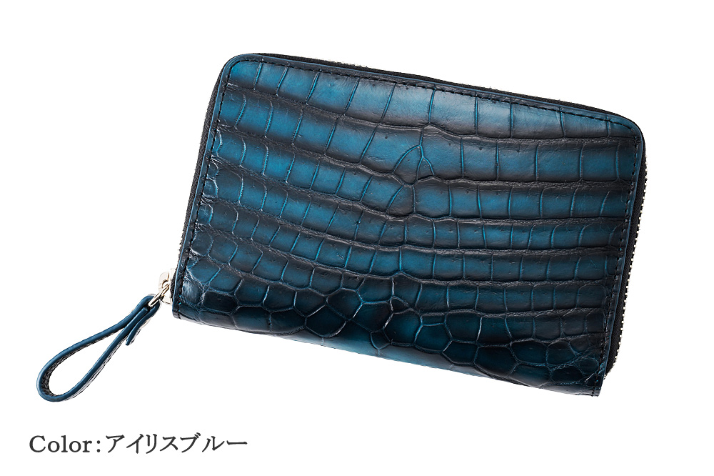 【ロダニア】二つ折り財布(ミドルウォレット)■グラデーションクロコダイル