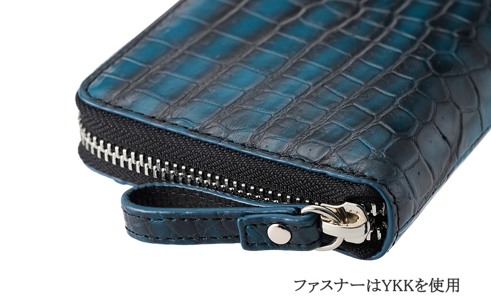【ロダニア】二つ折り財布(ミドルウォレット)■グラデーションクロコダイル