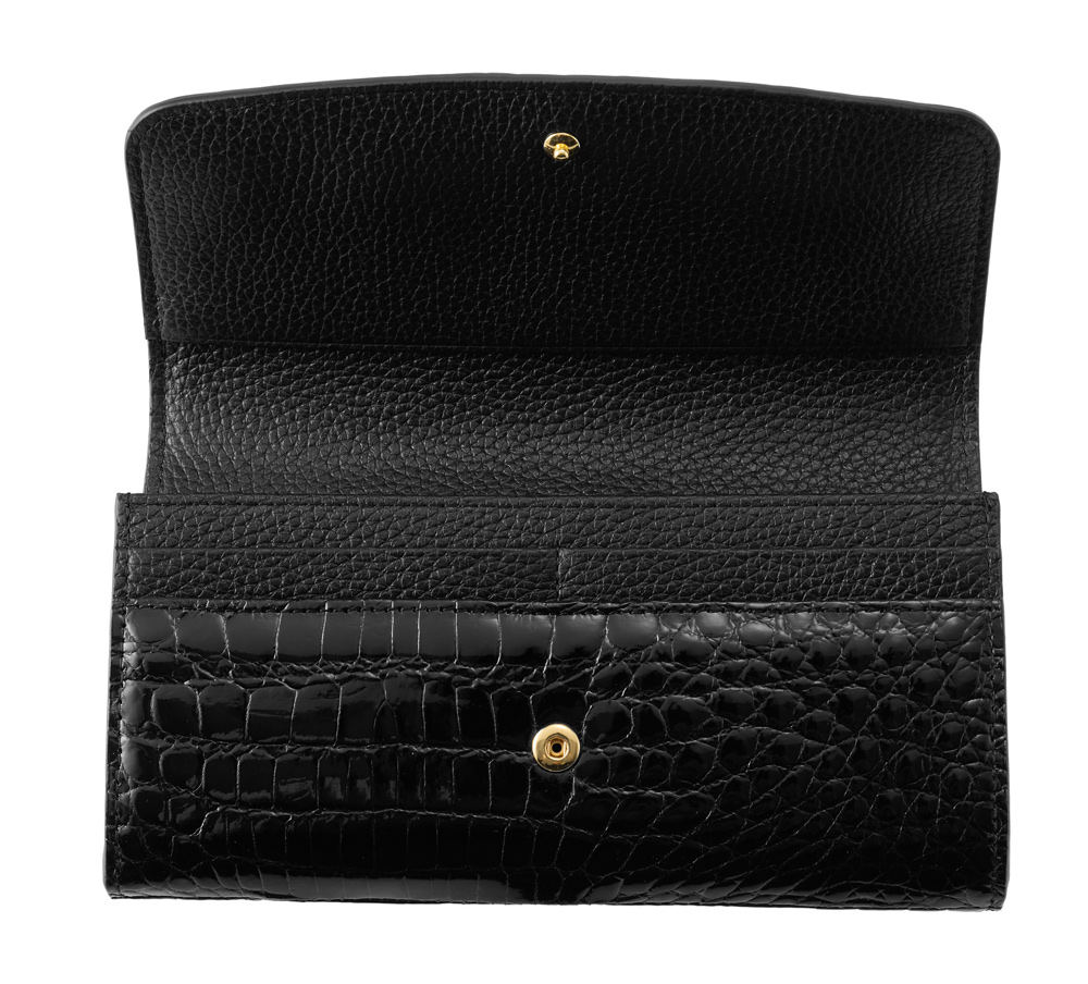 【ロダニア】長財布(内ファスナー小銭入れ付き束入)■シャイニングクロコダイル